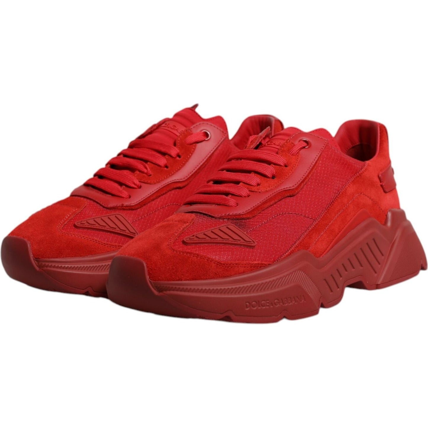 Dolce & Gabbana Red Leather Daymaster Low Top Sneakers Shoes