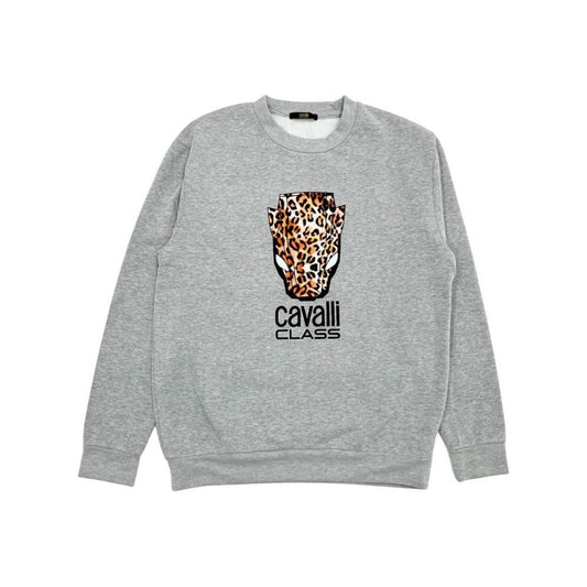 Cavalli Class Gray Polyester Women Hoodie CA-24774-XS