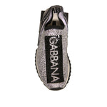 Dolce & Gabbana Silver Rhinestones Sorrento Sneakers Shoes