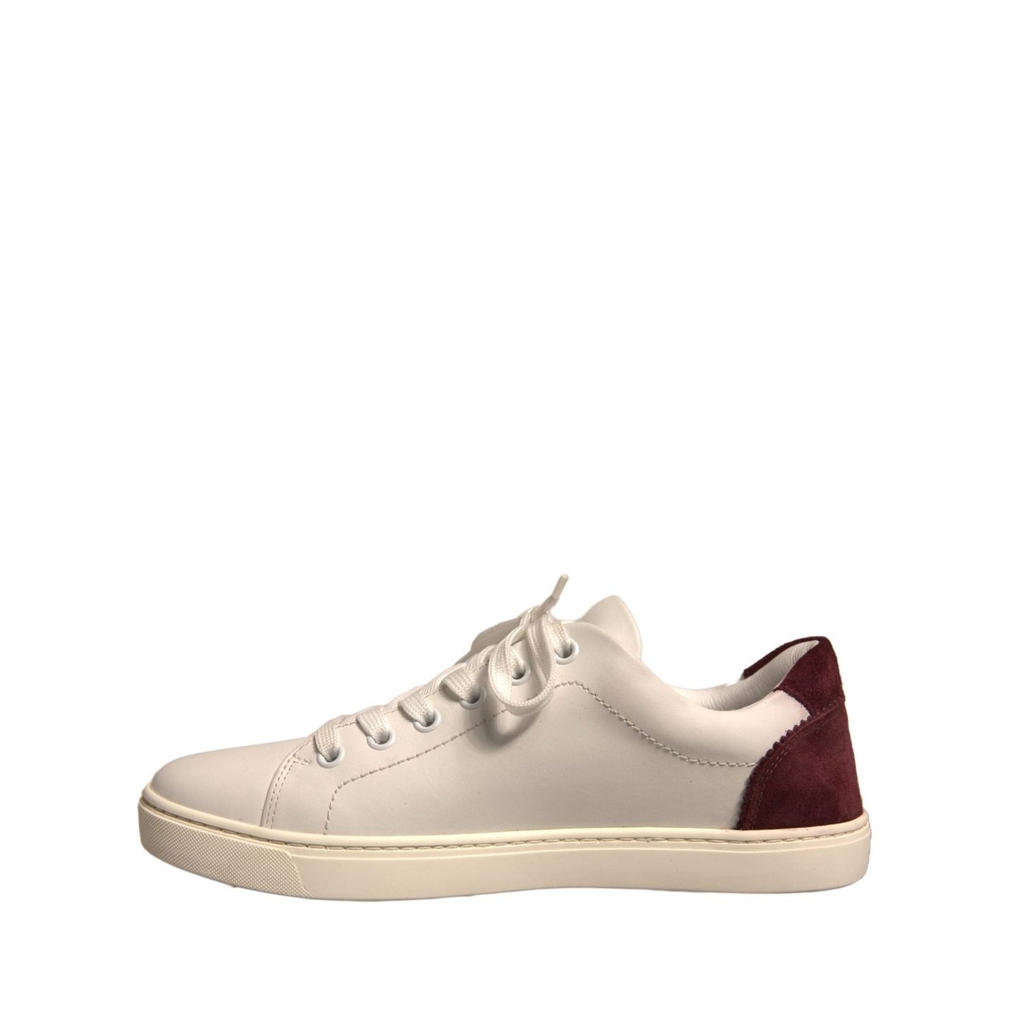 Dolce & Gabbana White Suede Leather Low Top Sneakers Shoes LA12378-37.5