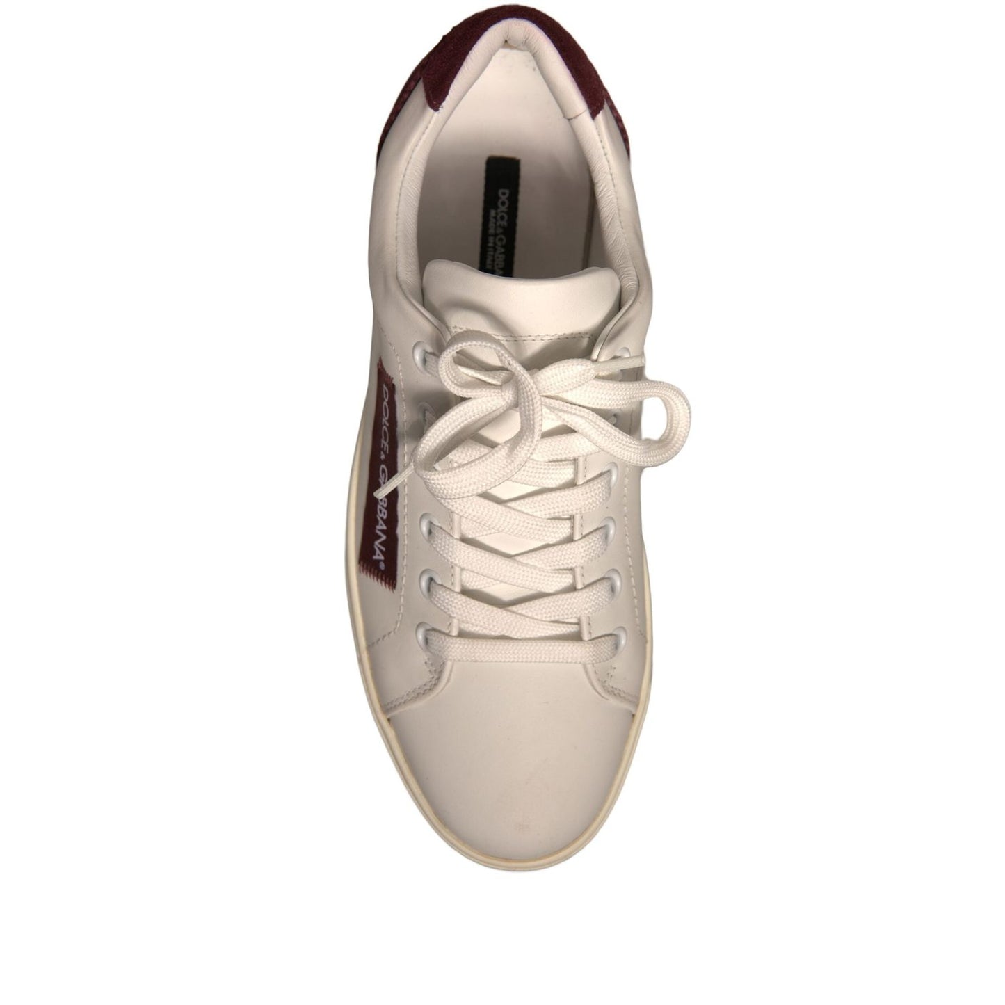 Dolce & Gabbana White Suede Leather Low Top Sneakers Shoes LA12378-37.5