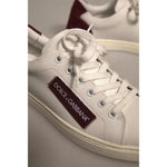 Dolce & Gabbana White Suede Leather Low Top Sneakers Shoes LA12378-37.5