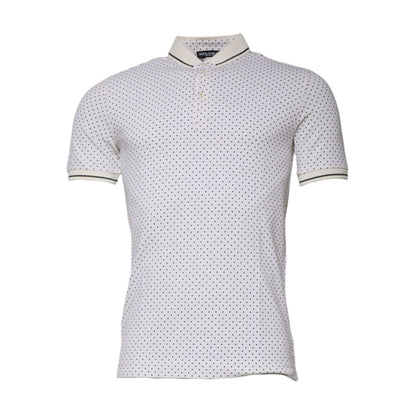 Dolce & Gabbana White Polka Dot Cotton Collared Polo T-shirt