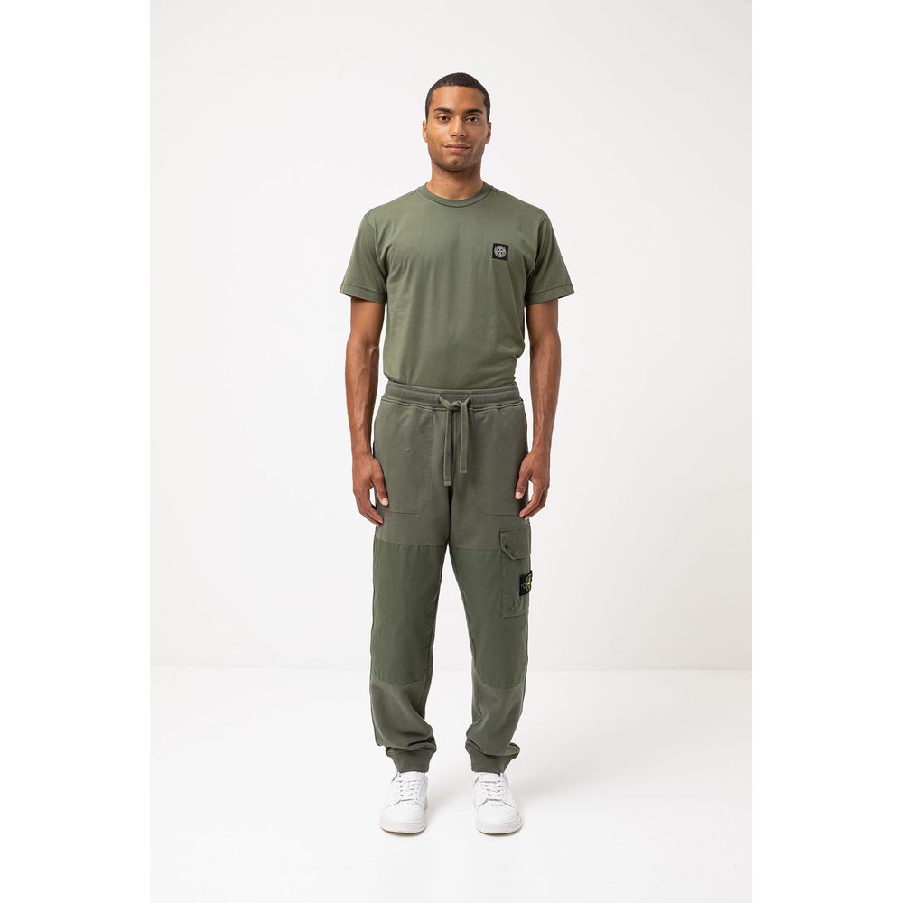 Stone Island Green Cotton Men's Tracksuit Pants
