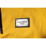 Dolce & Gabbana Yellow Logo Plaque Hooded Full Zip Sweater TSH90109-54
