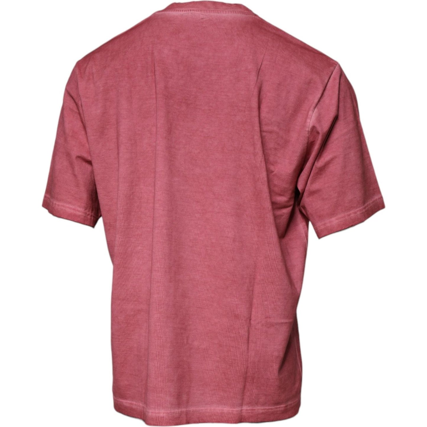 Dolce & Gabbana Pink Logo Print Cotton Crew Neck T-shirt