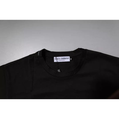 Dolce & Gabbana Dark Brown Logo Cotton Crew Neck T-shirt