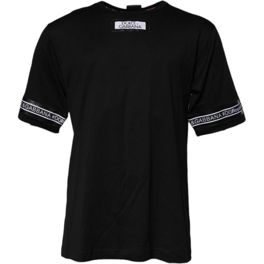 Dolce & Gabbana Black #DGMILLENNIALS Cotton Crew Neck T-shirt