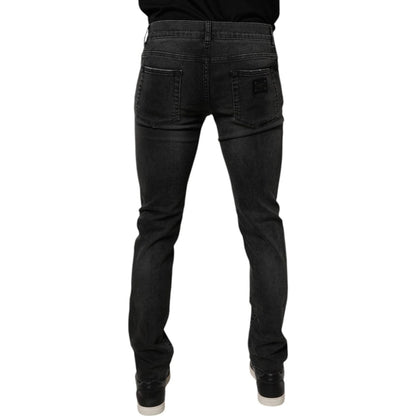 Dolce & Gabbana Black Cotton Stretch Skinny Men Denim Jeans