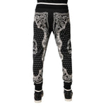 Dolce & Gabbana Black Bandana Cotton Jogger Pants