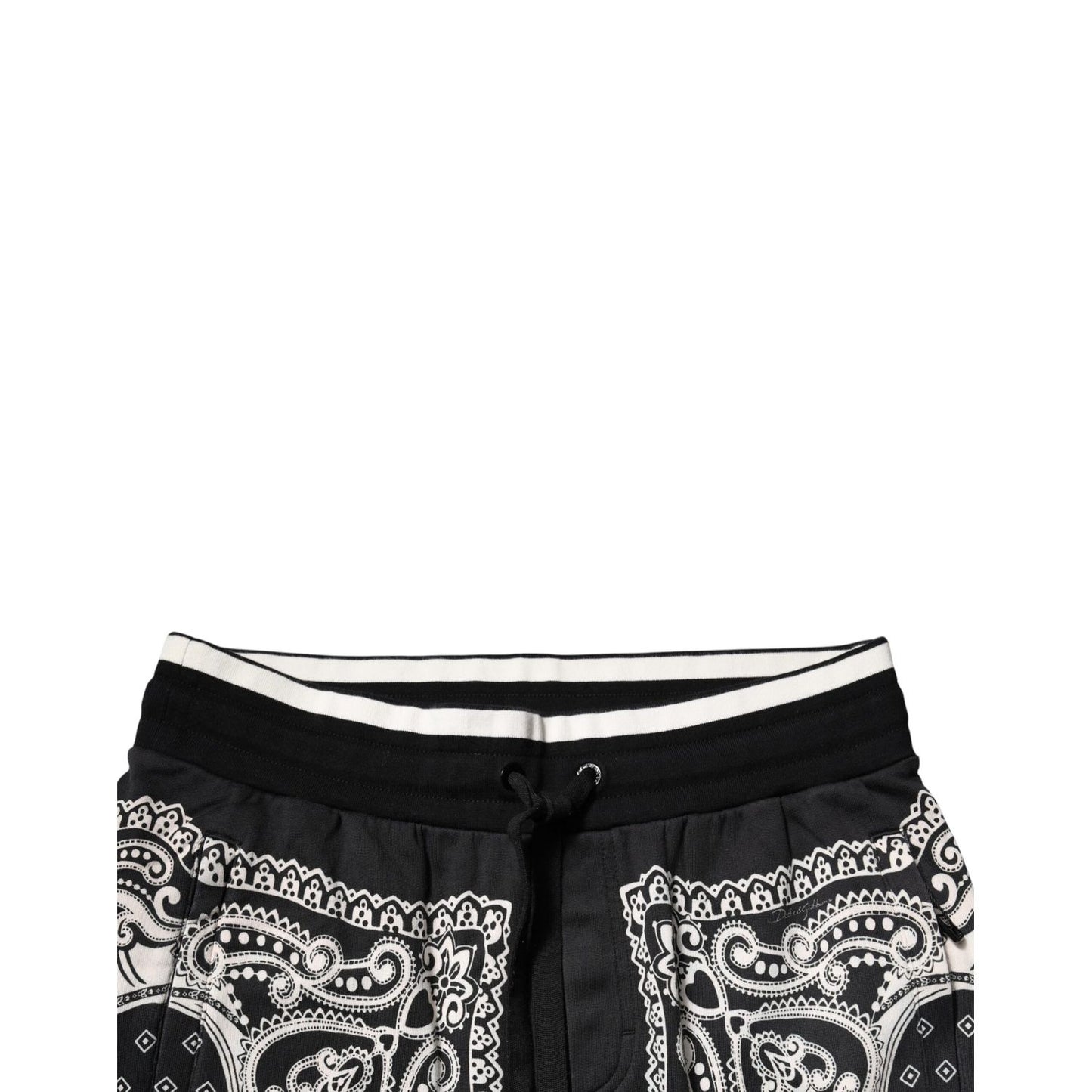 Dolce & Gabbana Black Bandana Cotton Jogger Pants
