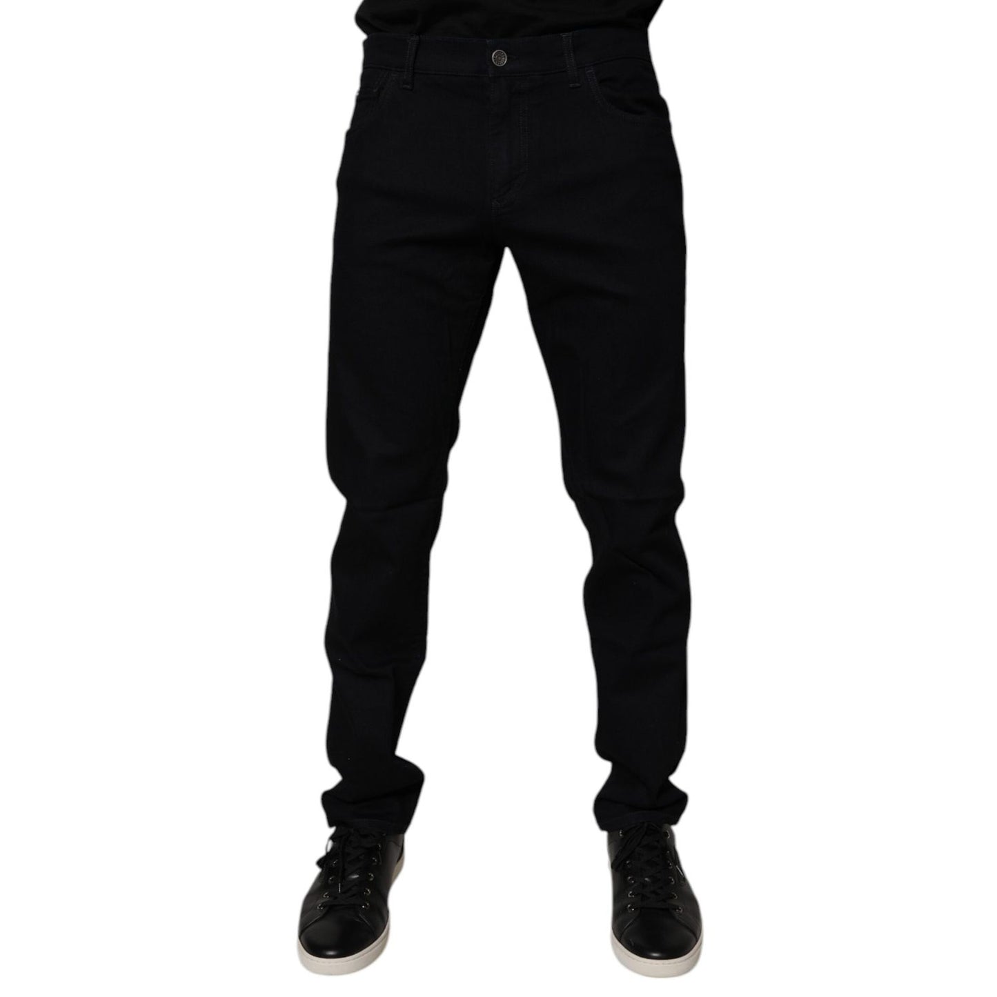 Dolce & Gabbana Black Cotton Stretch Slim Fit Men Denim Jeans