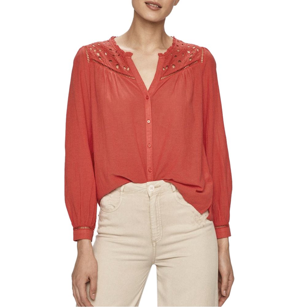 Pepe Jeans Red Viscose Blouses