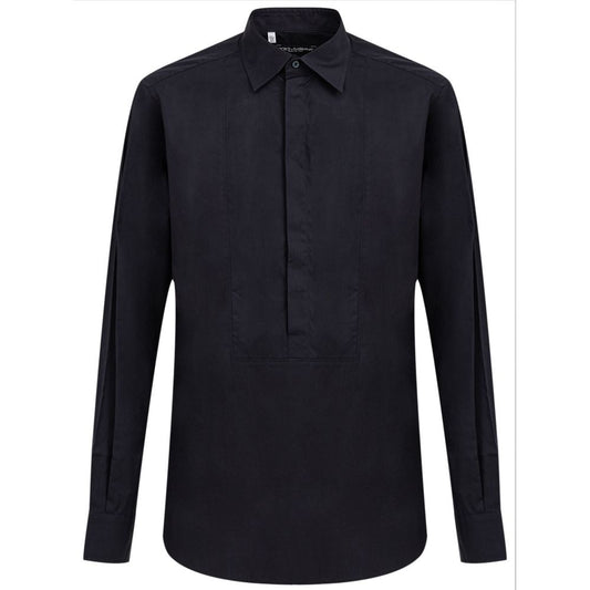 Dolce & Gabbana Navy Blue Cotton Dress Shirt