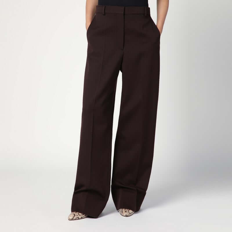 Stella McCartney Straight leg trousers in plum wool 6402243GU700/R_STELL-6008_102