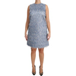 Dolce & Gabbana Light Blue Fringe Shift Gown Dress