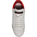Dolce & Gabbana White Red Logo Portofino Sneakers Shoes