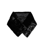 Dolce & Gabbana Black Fur Shawl Neck Wrap Cover Collar Scarf