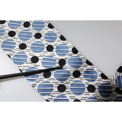 Dolce & Gabbana White Blue Polka Dotted Silk Skinny Scarf