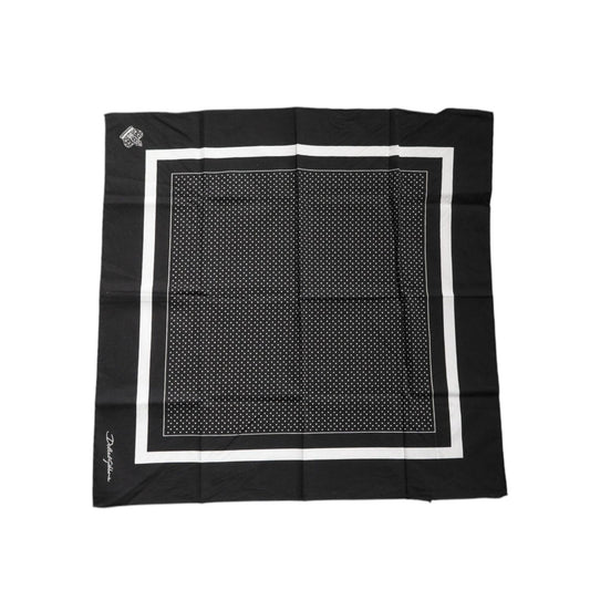 Dolce & Gabbana Black Polka Dots Cotton Handkerchief Scarf