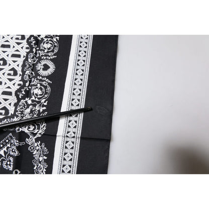 Dolce & Gabbana Black Logo Monogram Cotton Handkerchief Scarf