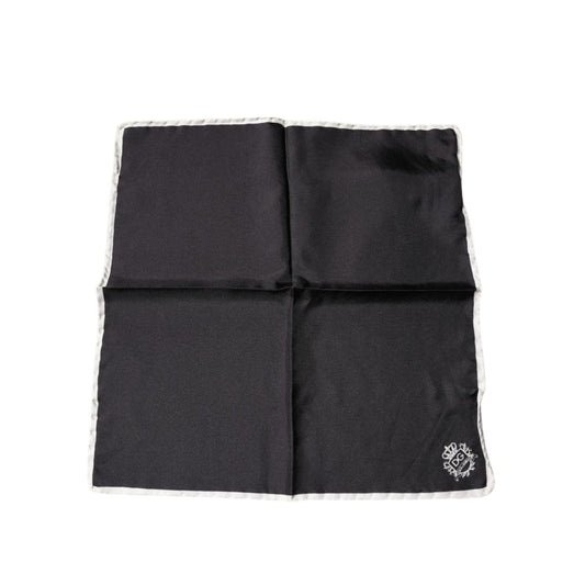 Dolce & Gabbana Black Crown Logo Square Handkerchief Scarf