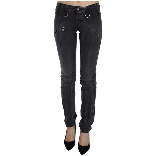 John Galliano Grey Washed Low Waist Zipper Side Skinny Denim Jeans PAN70453-W26