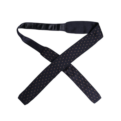 Dolce & Gabbana Blue Polka Dot Silk Adjustable Necktie Tie