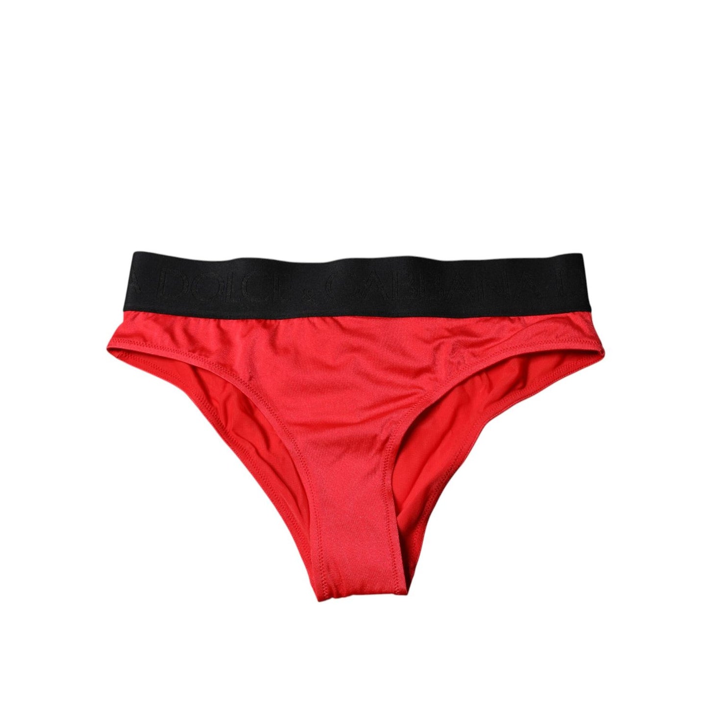 Dolce & Gabbana Red Nylon Stretch Mid Waist Panty Underwear