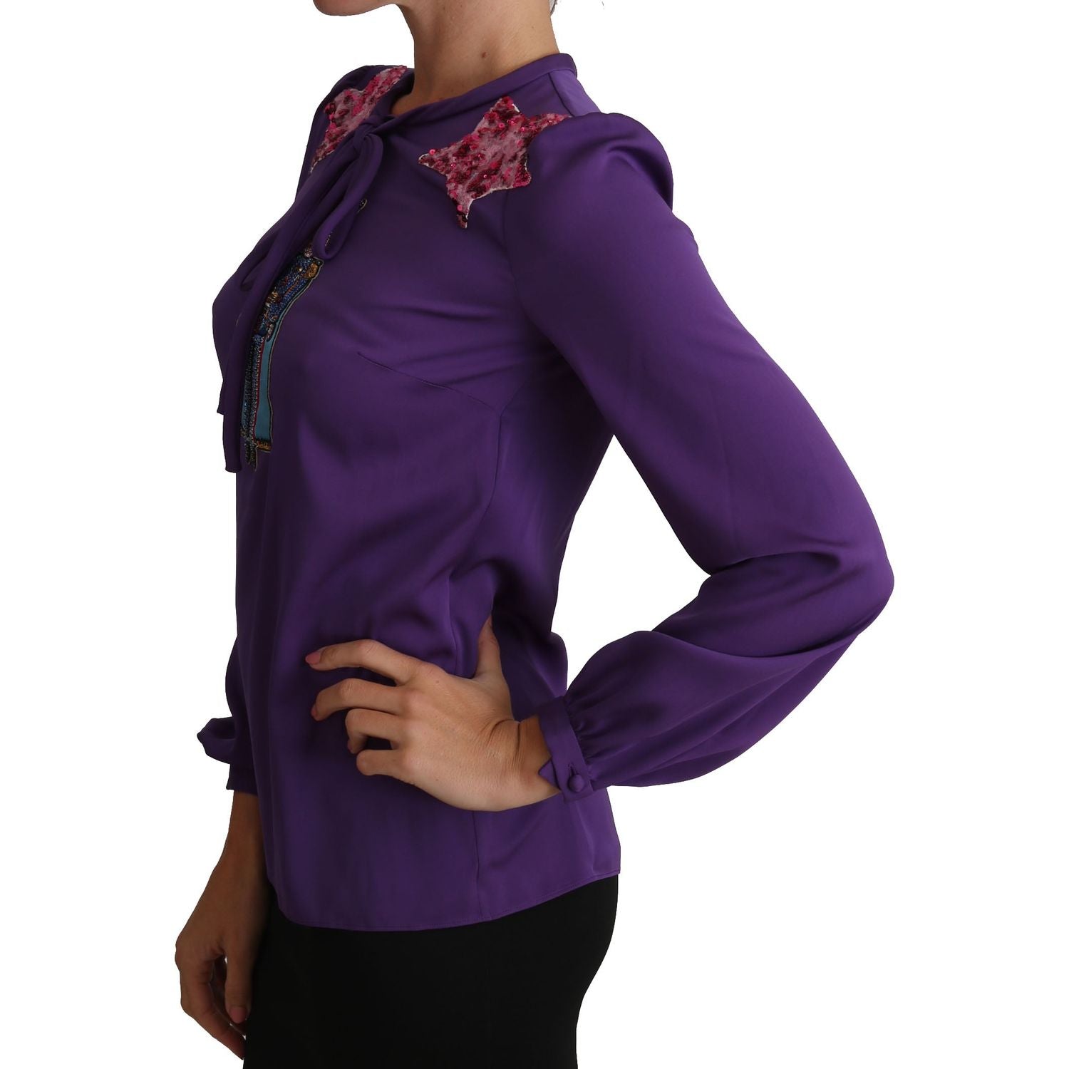 بلوزة من الحرير الأرجواني من دولتشي آند غابانا