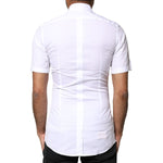 Dolce & Gabbana White GOLD Button Down Casual Men Polo Shirt