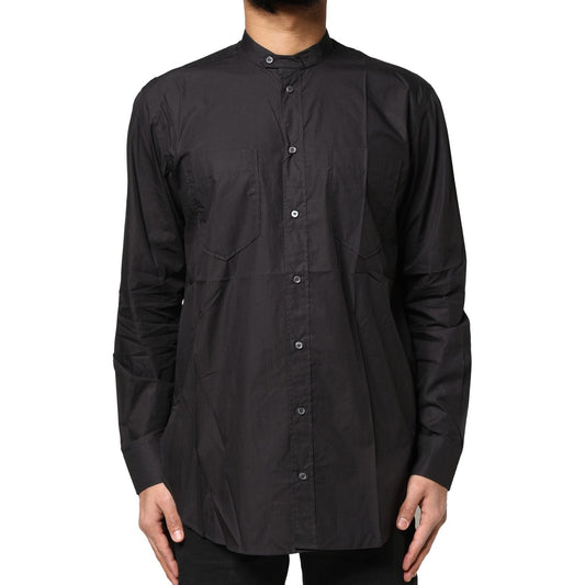 Dolce & Gabbana Black Cotton Button Down Men Casual Shirt TSH83641-37