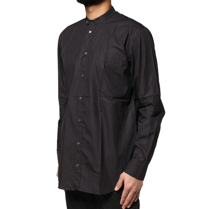 Dolce & Gabbana Black Cotton Button Down Men Casual Shirt