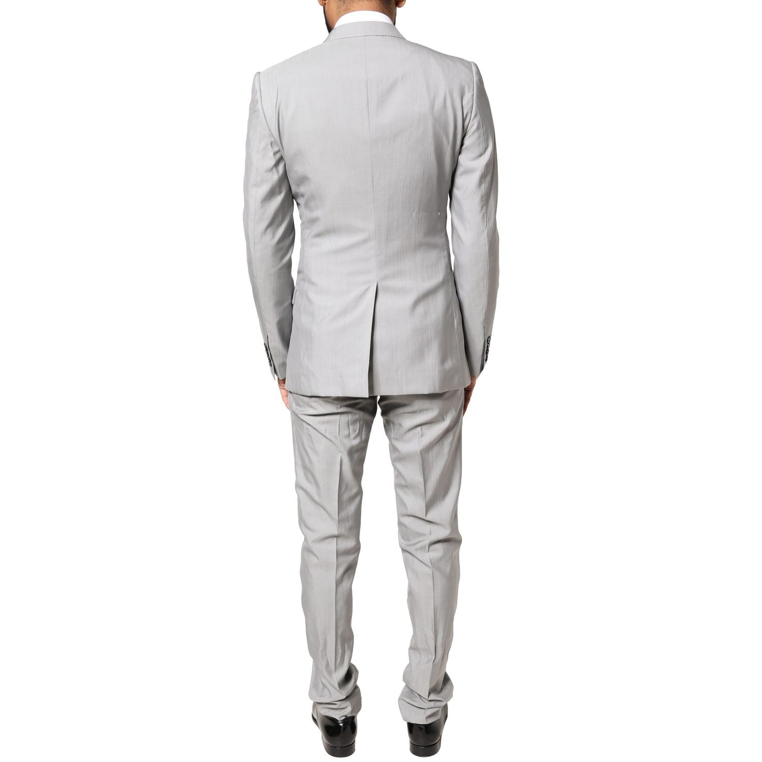 Dolce & Gabbana Light Gray Wool GOLD 2 Piece Formal Suit