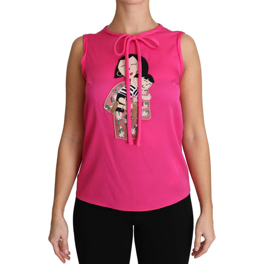Dolce & Gabbana Elegant Pink Silk Family Tank Top Shirt TSH3161#1-42