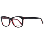 Alt Tag: Guess Black Unisex Glasses Frame with full-rim plastic in black, square style, and spring hinge, includes branded case.