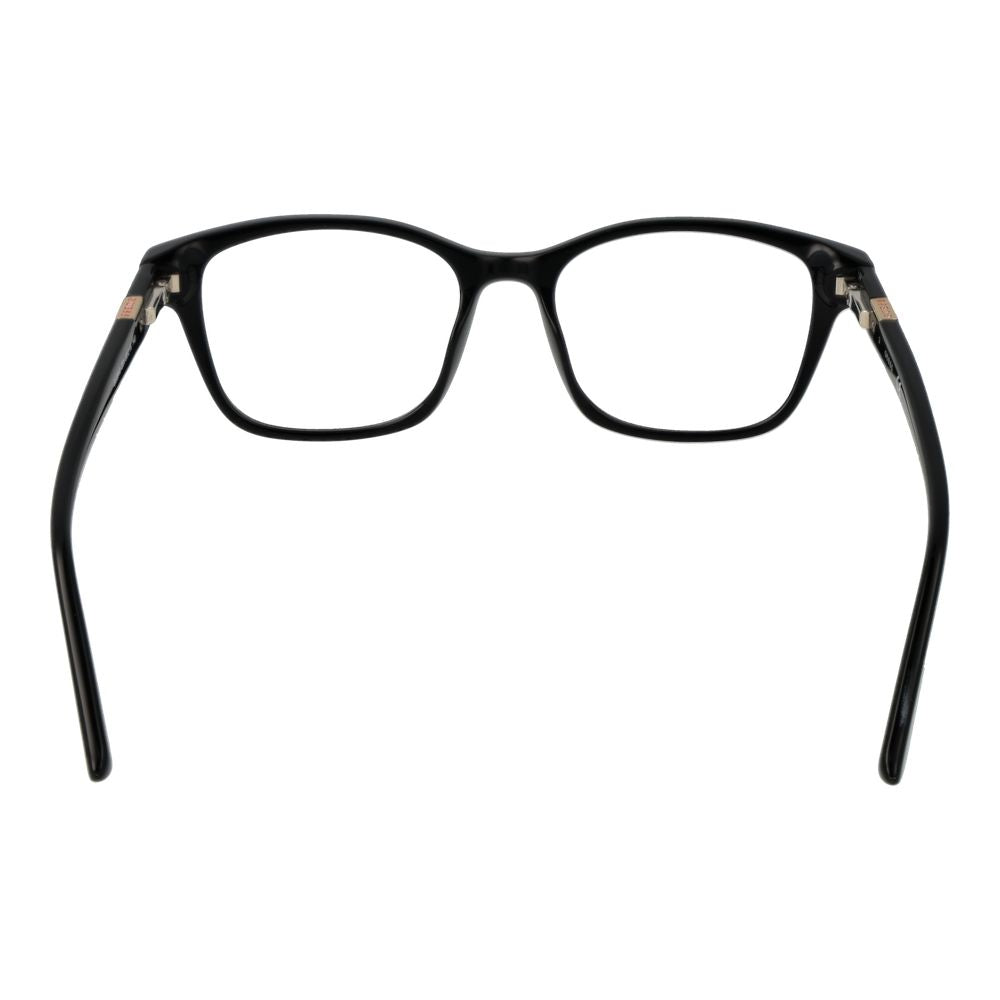 Guess Black Women Glasses Frame - black full-rim plastic, square style with demo lenses, 50mm width, 135mm frame, spring hinge included.