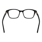 Guess Black Women Glasses Frame - black full-rim plastic, square style with demo lenses, 50mm width, 135mm frame, spring hinge included.