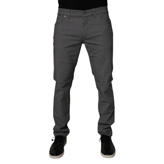 Dolce & Gabbana Gray Cotton Stretch Skinny Denim Jeans