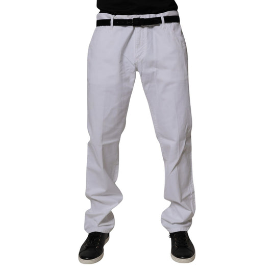 Dolce & Gabbana White Cotton Straight Men Denim Jeans