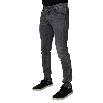 Dolce & Gabbana Dark Gray Cotton Stretch Skinny Denim Jeans