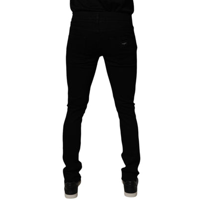 Dolce & Gabbana Black Cotton Stretch Skinny Men Denim Jeans
