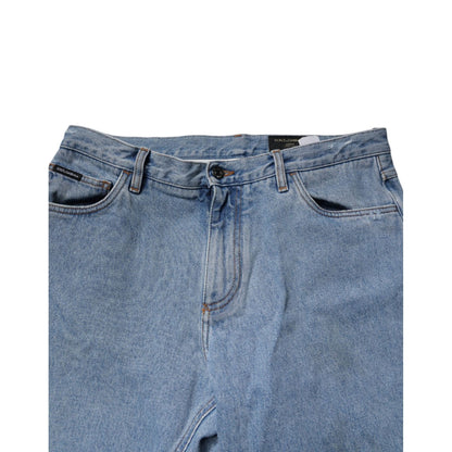 Dolce & Gabbana Blue Cotton Skinny Men Denim Mid Waist Jeans