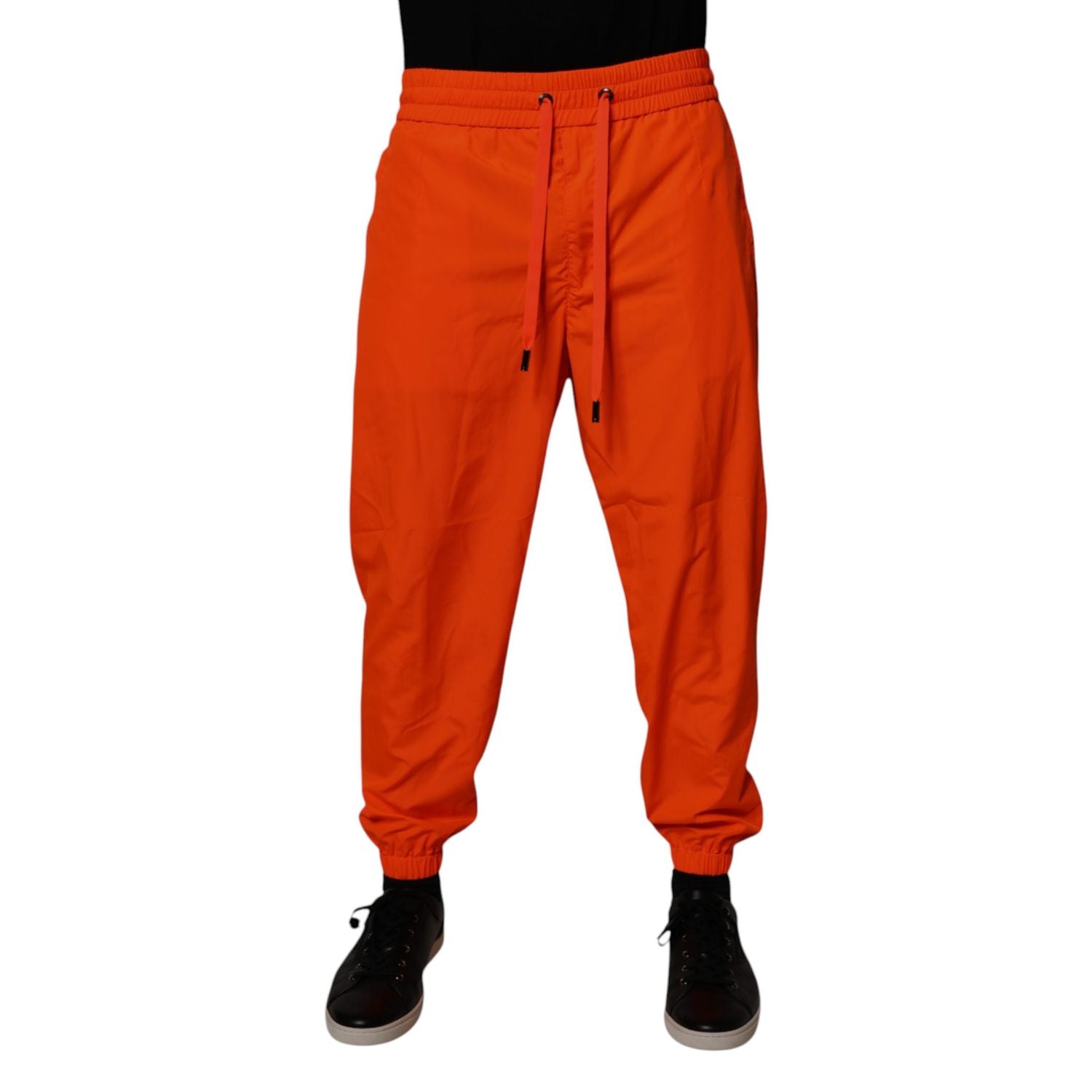 Dolce & Gabbana Orange Polyester Men Jogger Sweatpants Pants