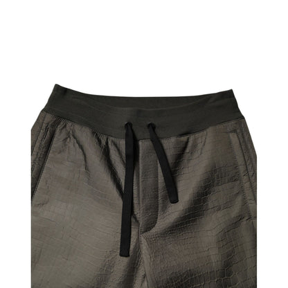 Dolce & Gabbana Brown Lambskin Leather Men Sweatpants Pants