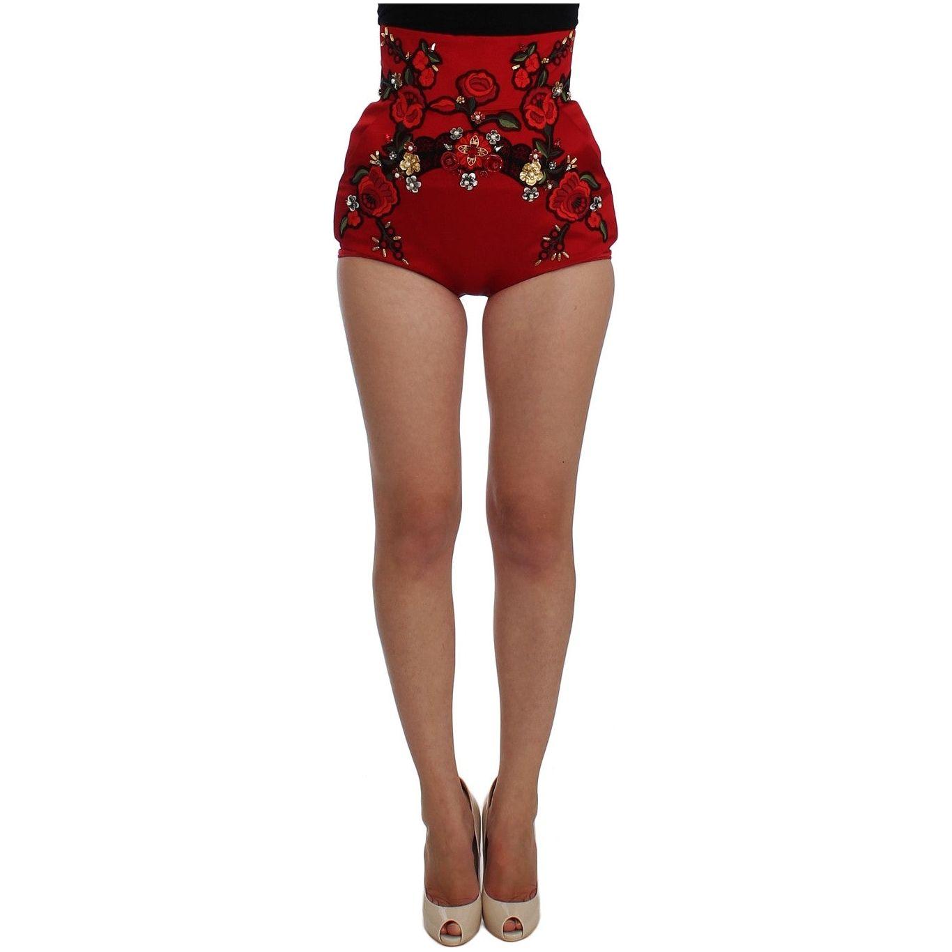 شورت حرير مزين بالكريستال من مجموعة Enchanted Sicily من Dolce &amp; Gabbana