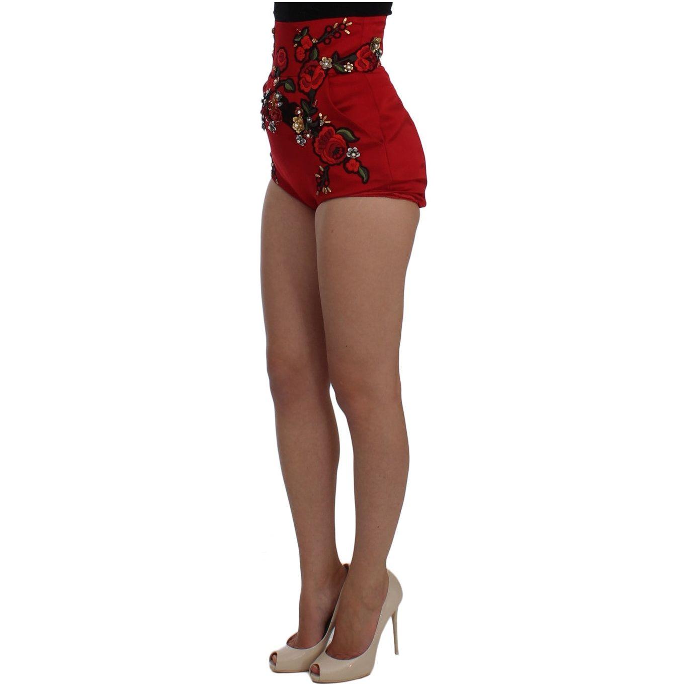 شورت حرير مزين بالكريستال من مجموعة Enchanted Sicily من Dolce &amp; Gabbana