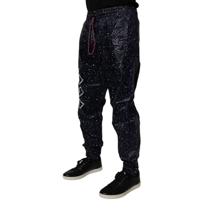 Dolce & Gabbana Dark Blue DG Game Print Cotton Jogger Pants