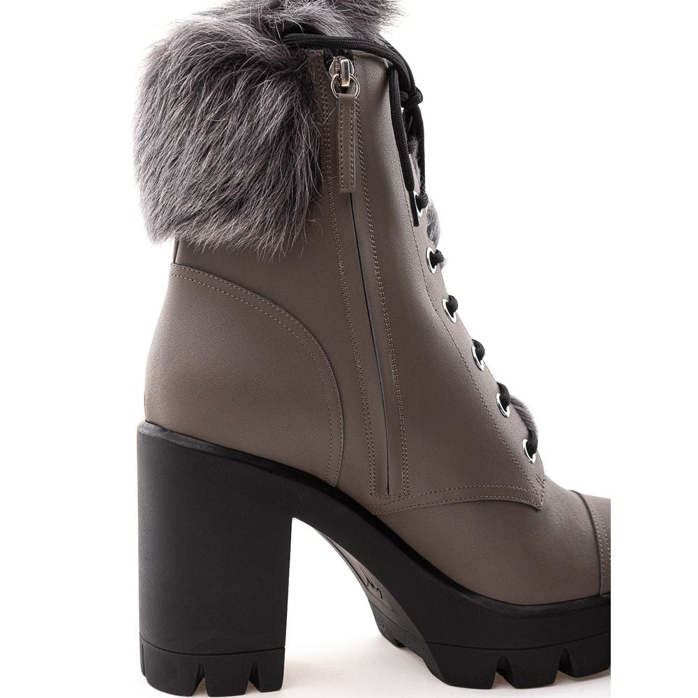 Giuseppe Zanotti Gray Eco Leather Boot GI-509366220011147-EU37/US7
