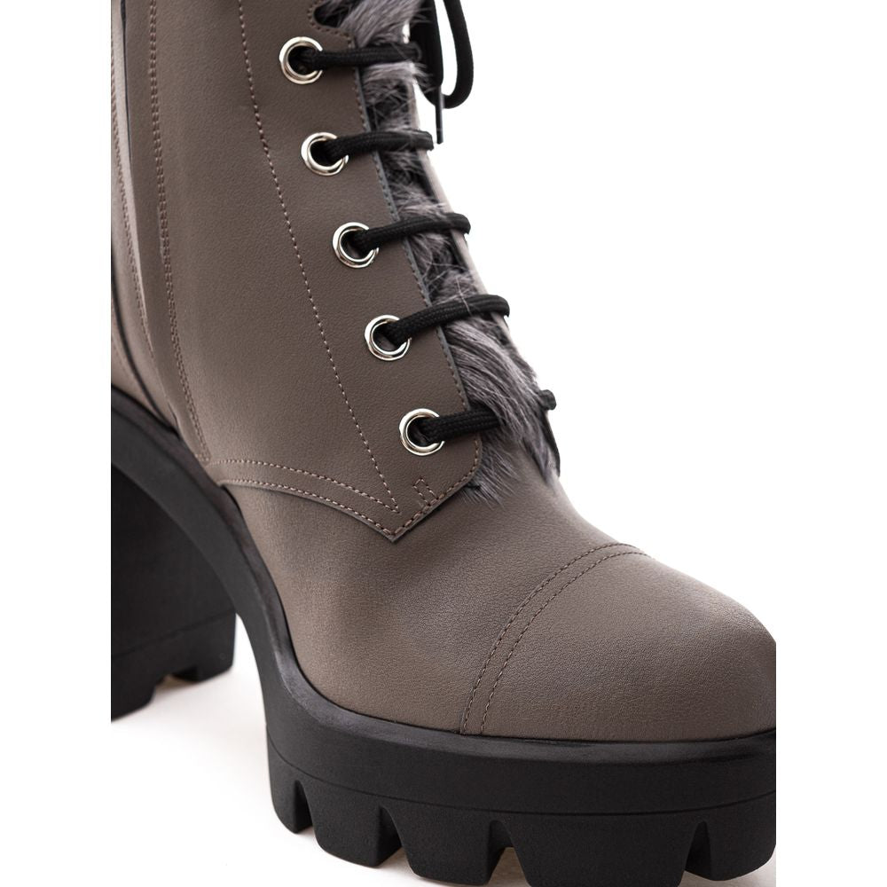 Giuseppe Zanotti Gray Eco Leather Boot GI-509366220011147-EU37/US7